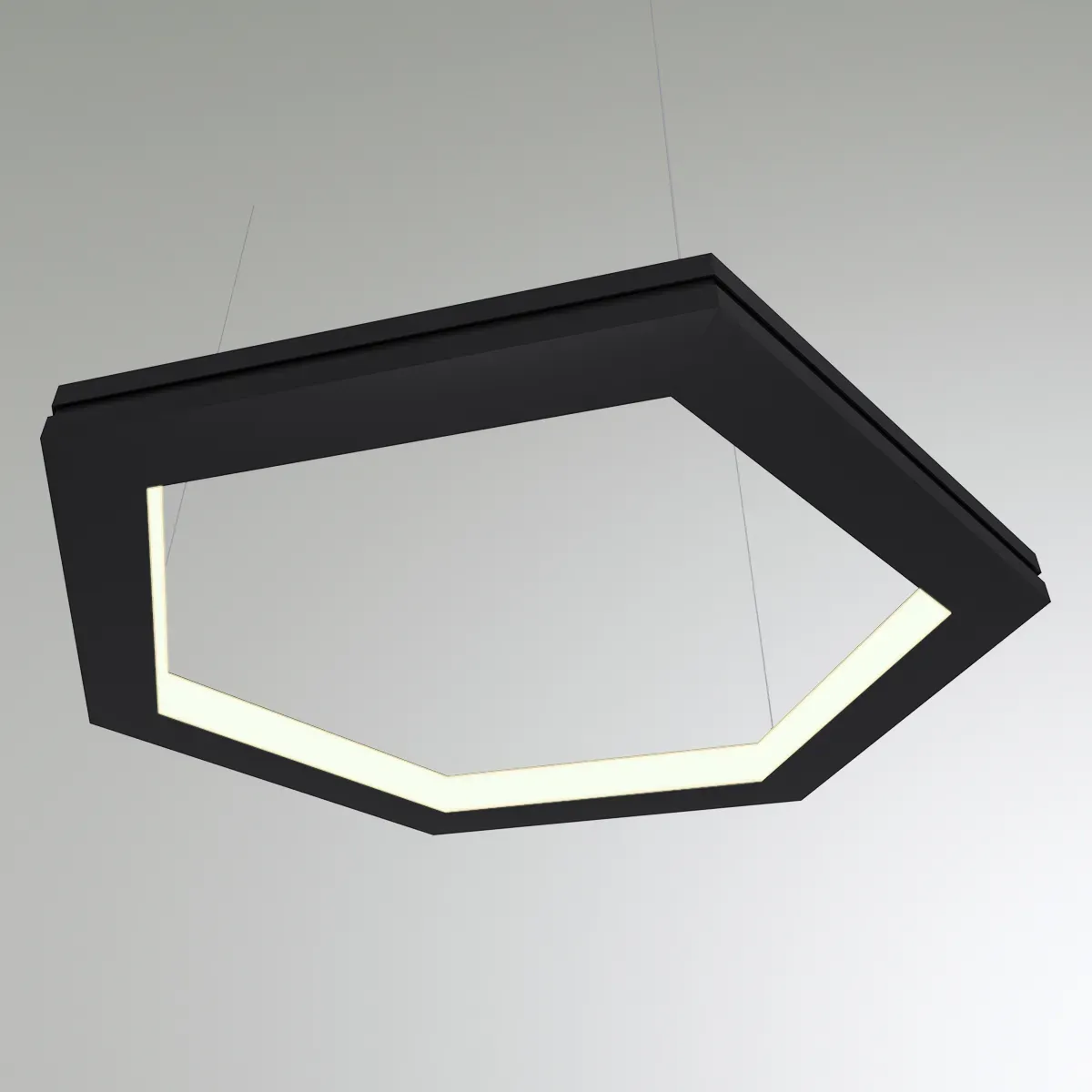 Светильник светодиодный RVE-PLS5070-HEXA-IN-1037-P (Шестиугольник внутрь 1037x898x50мм сег. 519мм 50x70мм 68Вт подвесной 4000K Анод) RVElektro RVE00000692