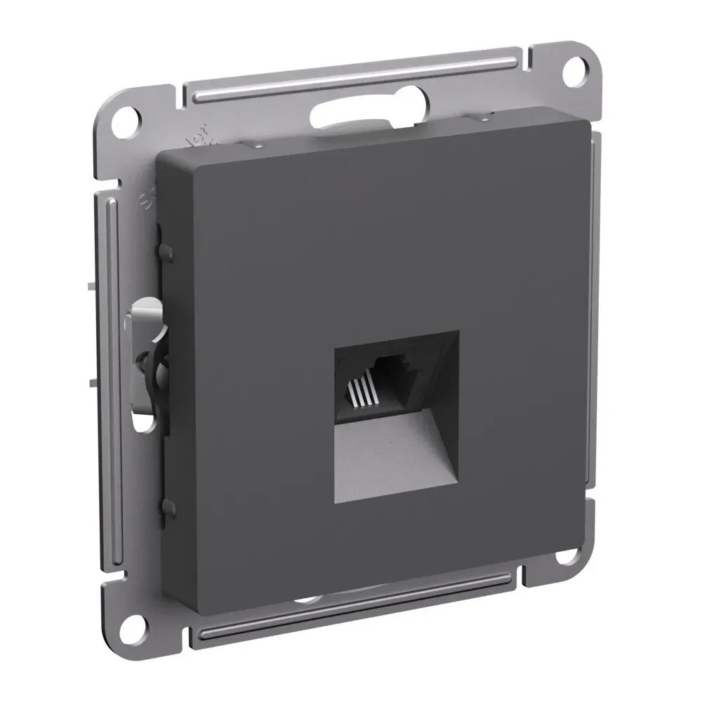 ATLASDESIGN РОЗЕТКА телефонная RJ11, механизм, БАЗАЛЬТ SE (Потенциал) ATN001481