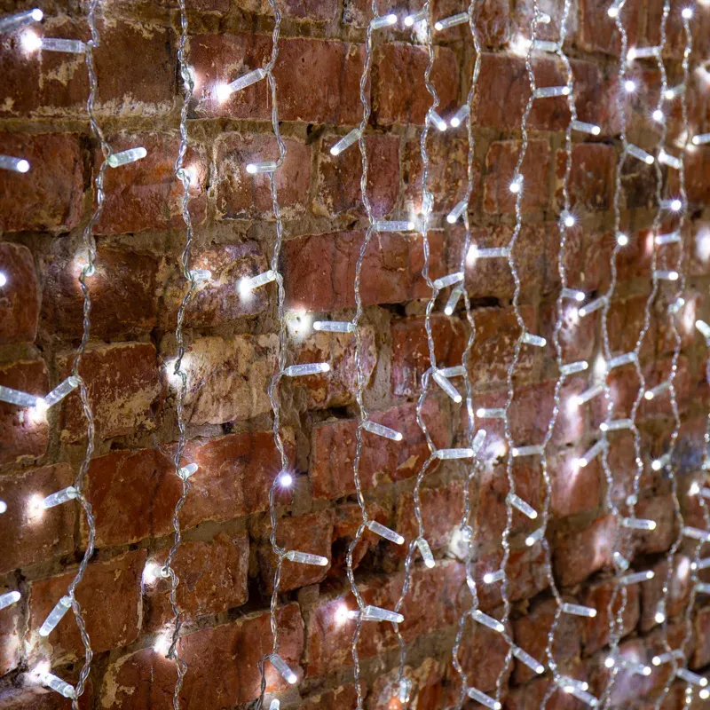 Гирлянда светодиодный Дождь 2х3 м, постоянное свечение, прозрачный провод, 230 В, диоды белые Neon-Night 235-155