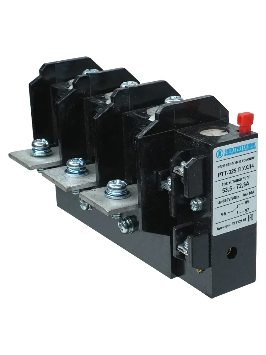 Реле электротепловое токовое РТТ-325 63А 53.5..72.3А Электротехник ET512148