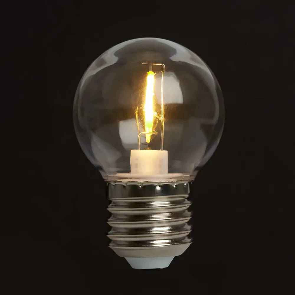 Лампа светодиодная LED 2вт Е27 2700К шар филамент