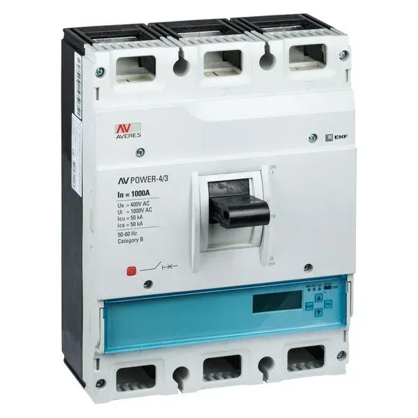 Выключатель автоматический av power-4/3 1000а 50ка etu6.2 EKF MCCB-43-1000-6.2-AV