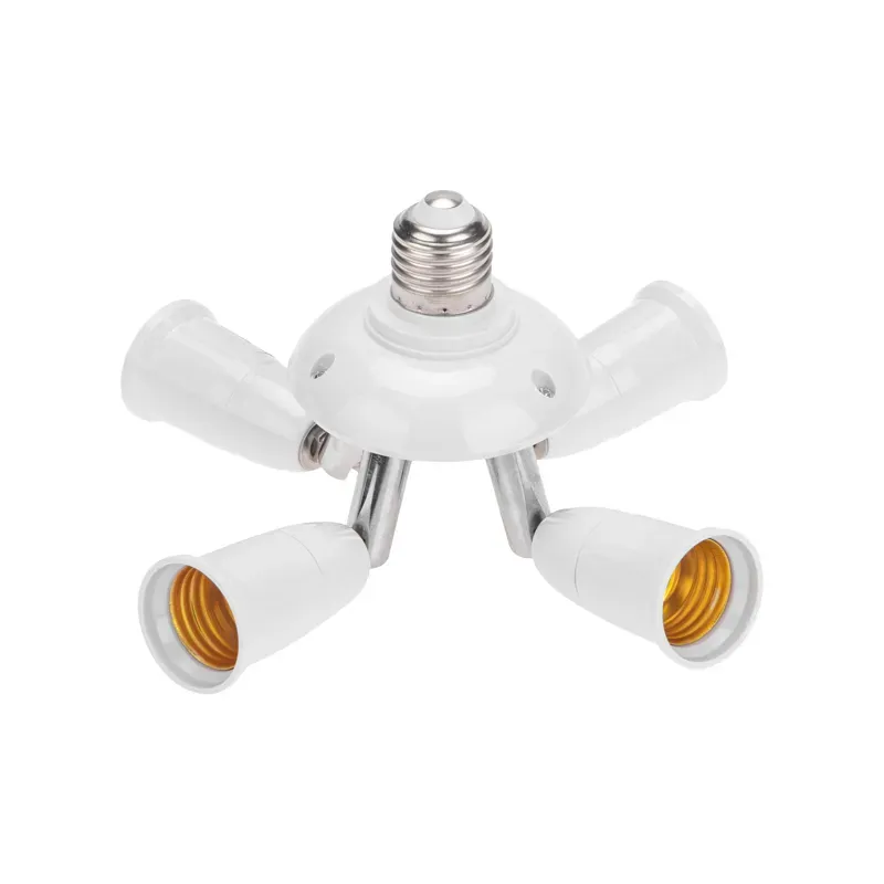 Разветвитель цокольный Е27-4хЕ27 белый REXANT 11-8864