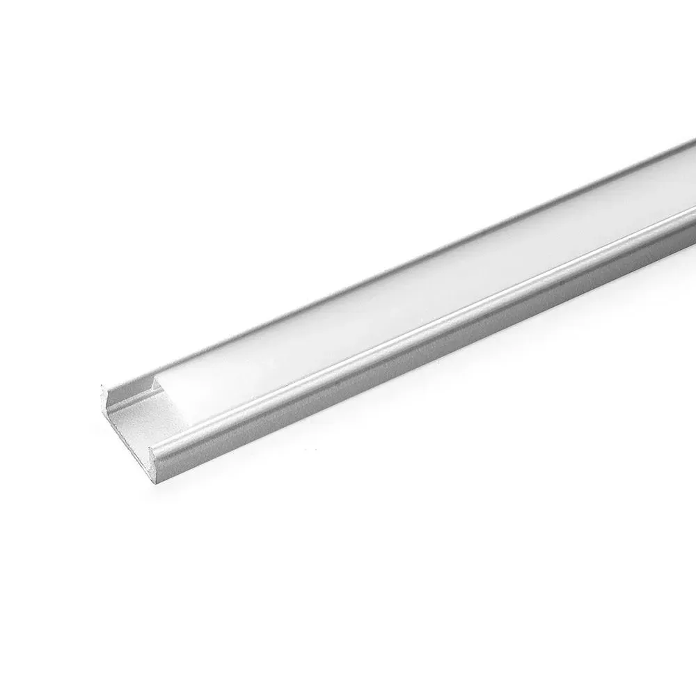 Профиль накладной алюминиевый 2м матовый экран 2 заглушки 4 крепежа для светодиодных лент FERON 10267