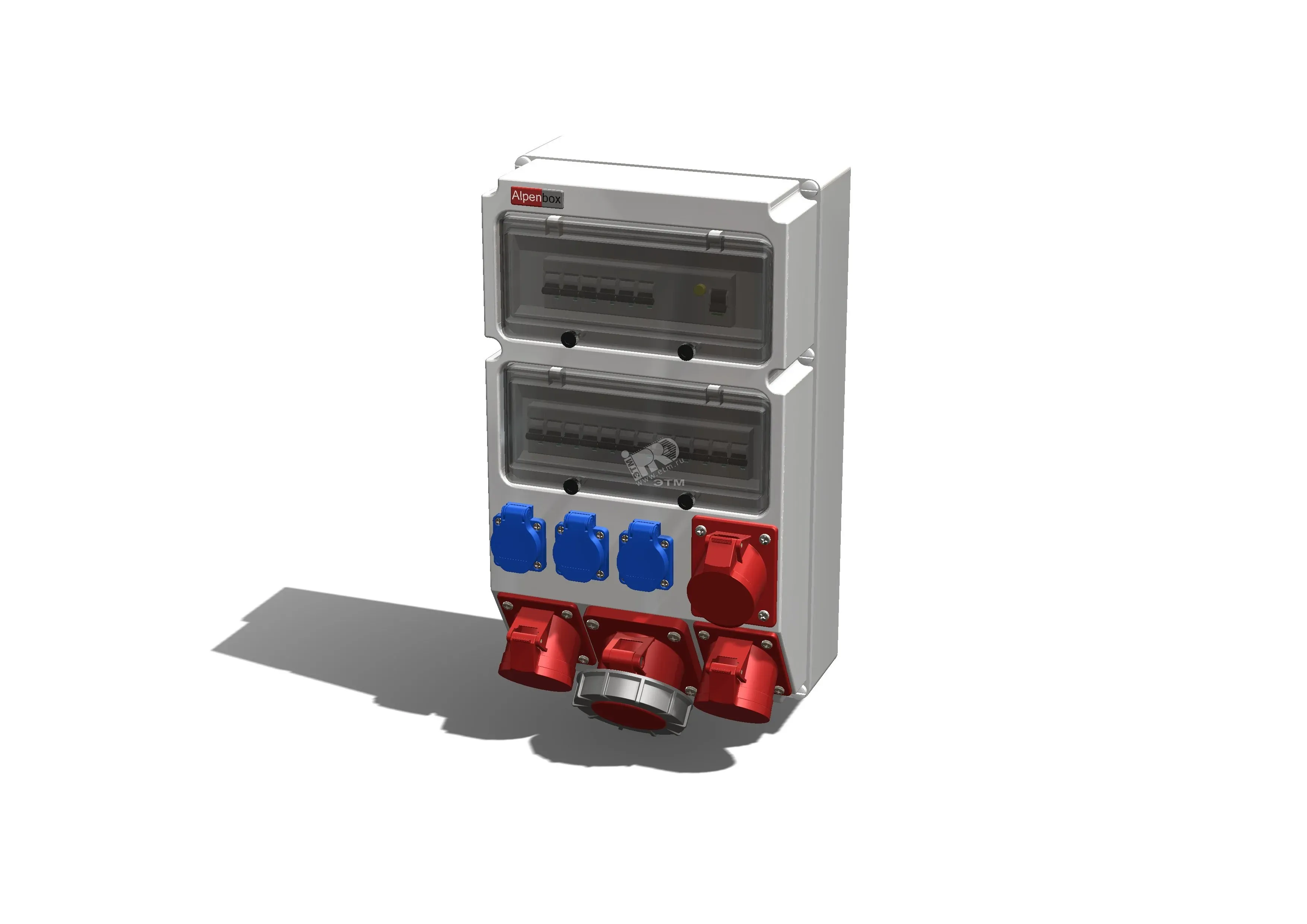 Устройство распределительное настенное пластик IP44 63A корпус 297х504х177 серый AlpenBox 00-00001847