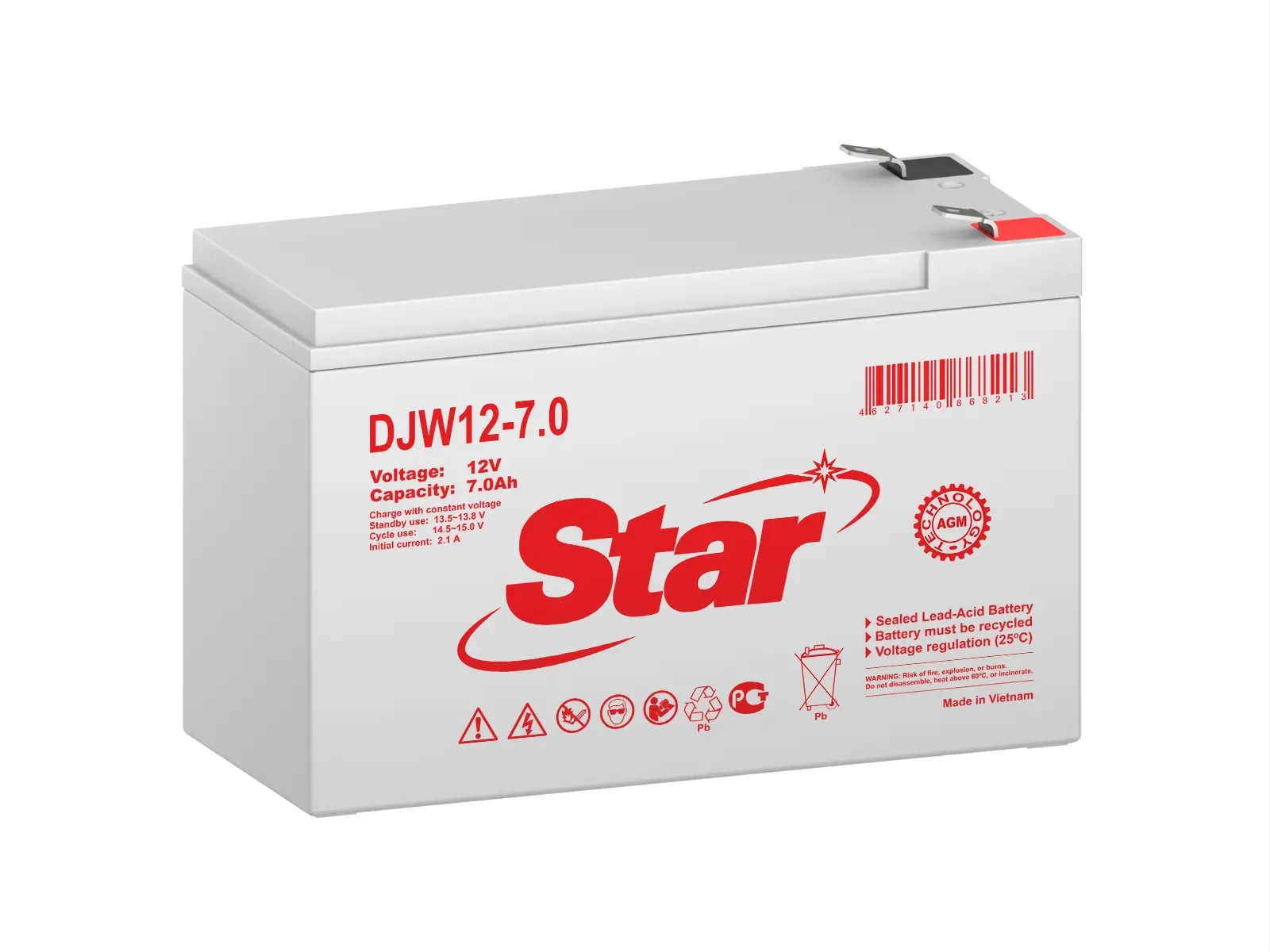 Аккумуляторная батарея DJW 12В 7.0Ач STAR STAR DJW12-7.0 STAR