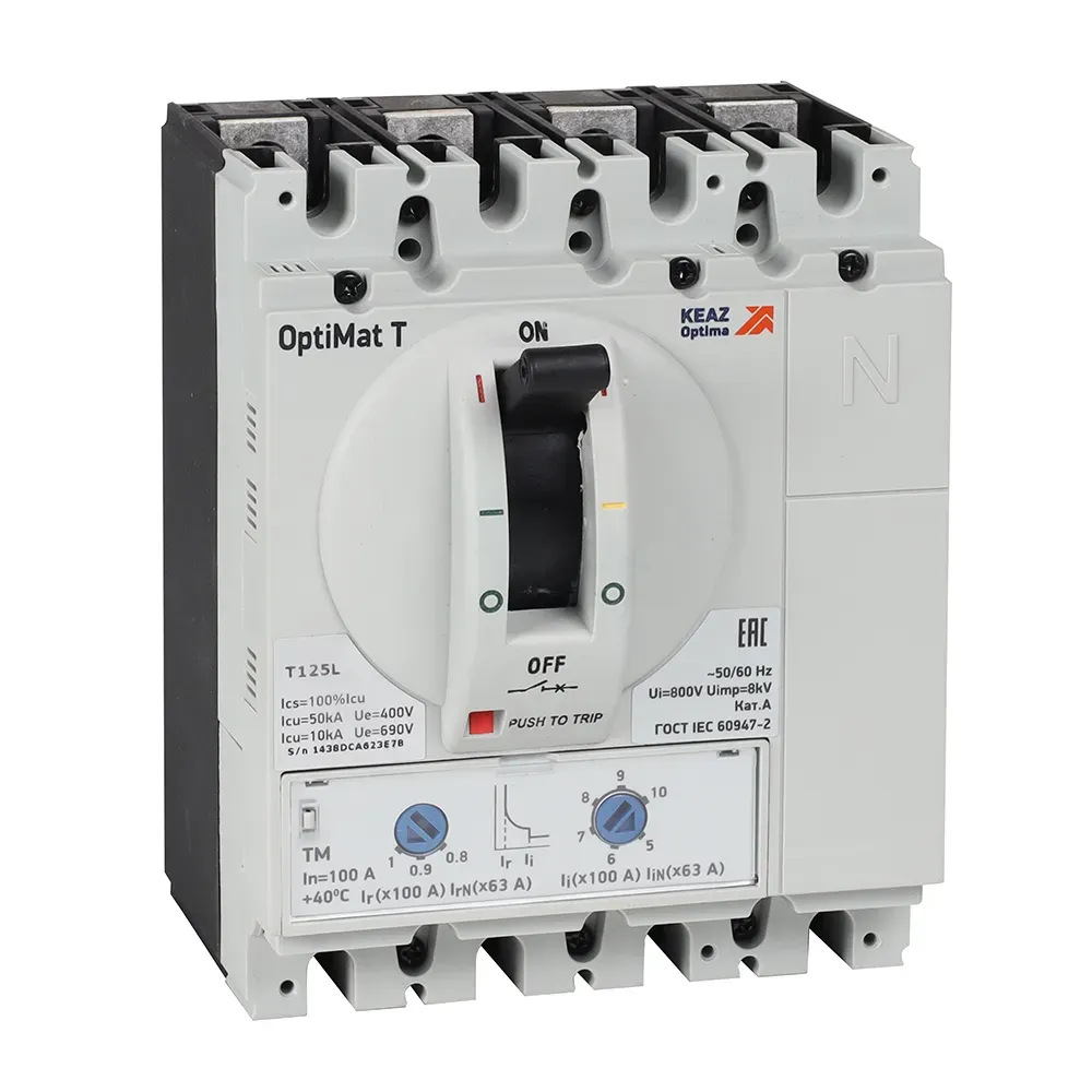 Выключатель автоматический optimat t125s tm 100a 3p КЭАЗ 356380