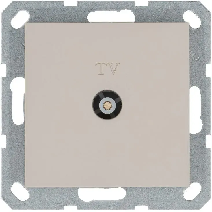 Розетка TV9.5 мм проходная с накладкой, цвет Тауп Jasmart G6002T