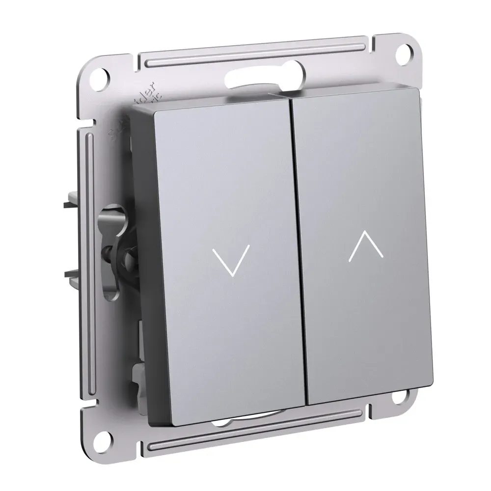 ATLASDESIGN 2-клавишный ВЫКЛЮЧАТЕЛЬ ЖАЛЮЗИ, 10А, мех., СТАЛЬ SE (Потенциал) ATN000919