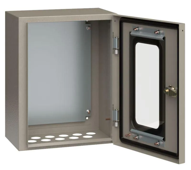 Корпус металлический щмп-1-0 (395х310х220мм) у2 ip54 прозрачная дверь IEK YKM11-01-54-1