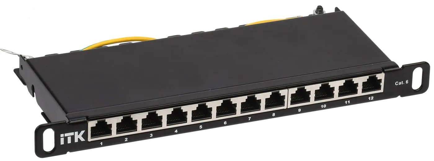Патч-панель 0.5U кат.6 STP 12 портов 10дюйм Dual IDC