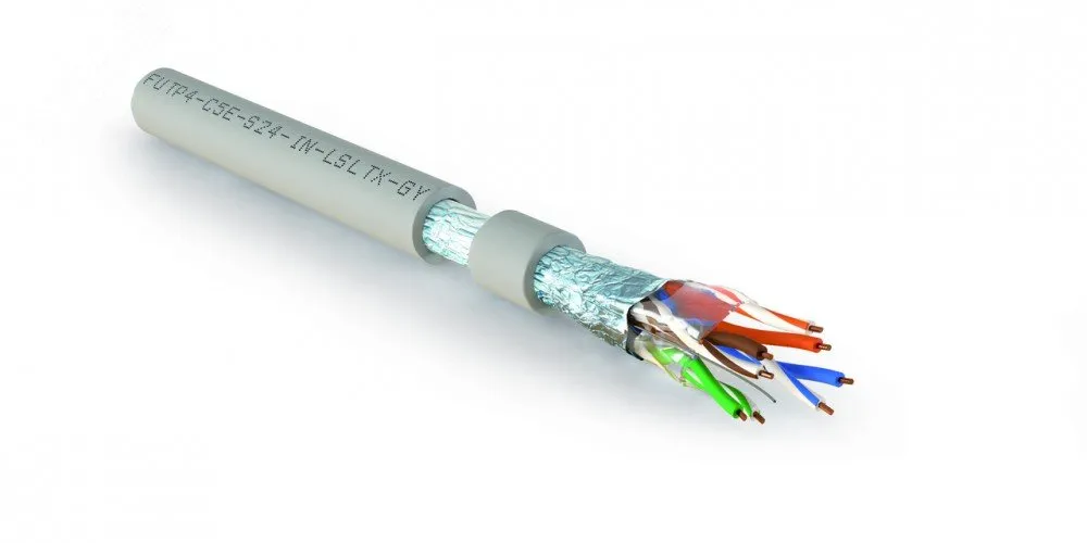 Витая пара F/UTP кат 5e 4 пары AWG24 solid IN нг(А)-LSLTx серый 305м