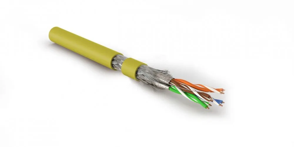 Витая пара S/FTP кат 7 4 пары AWG26 patch IN LSZH нг(А)-HF желтый 500м