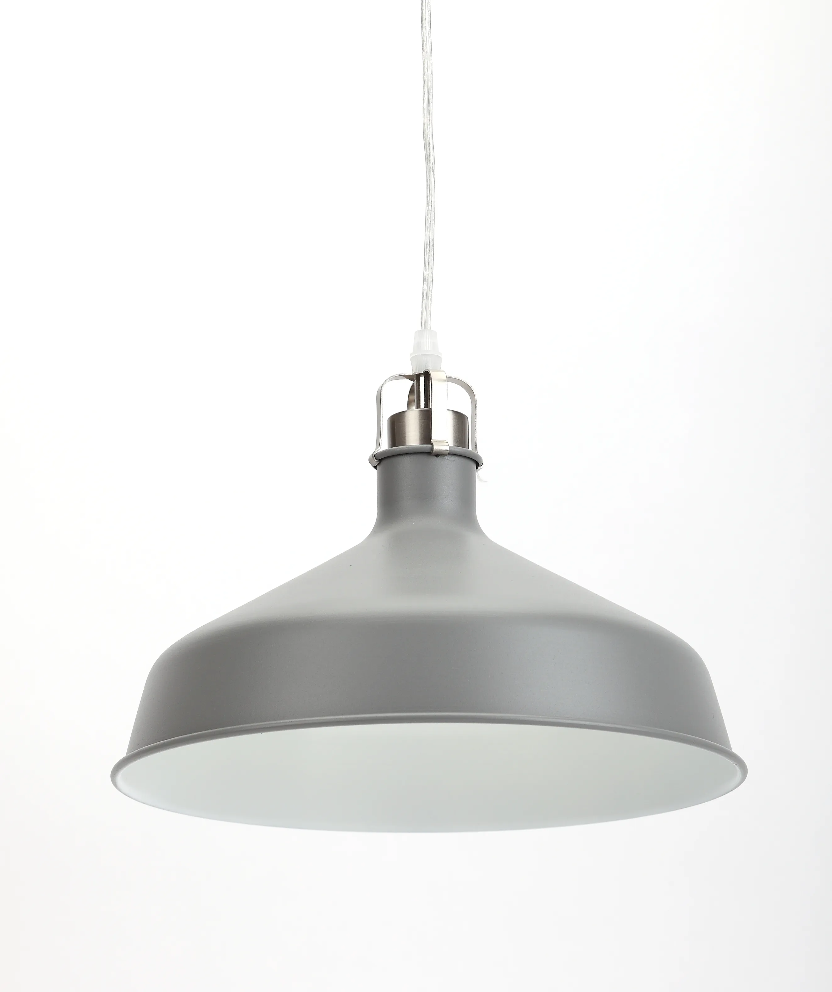 Светильник подвесной декоративный PL2 GR/SN металл, E27, max 60W, d300 мм, шагрень серый/сатин никель (8/48) ЭРА Б0037433