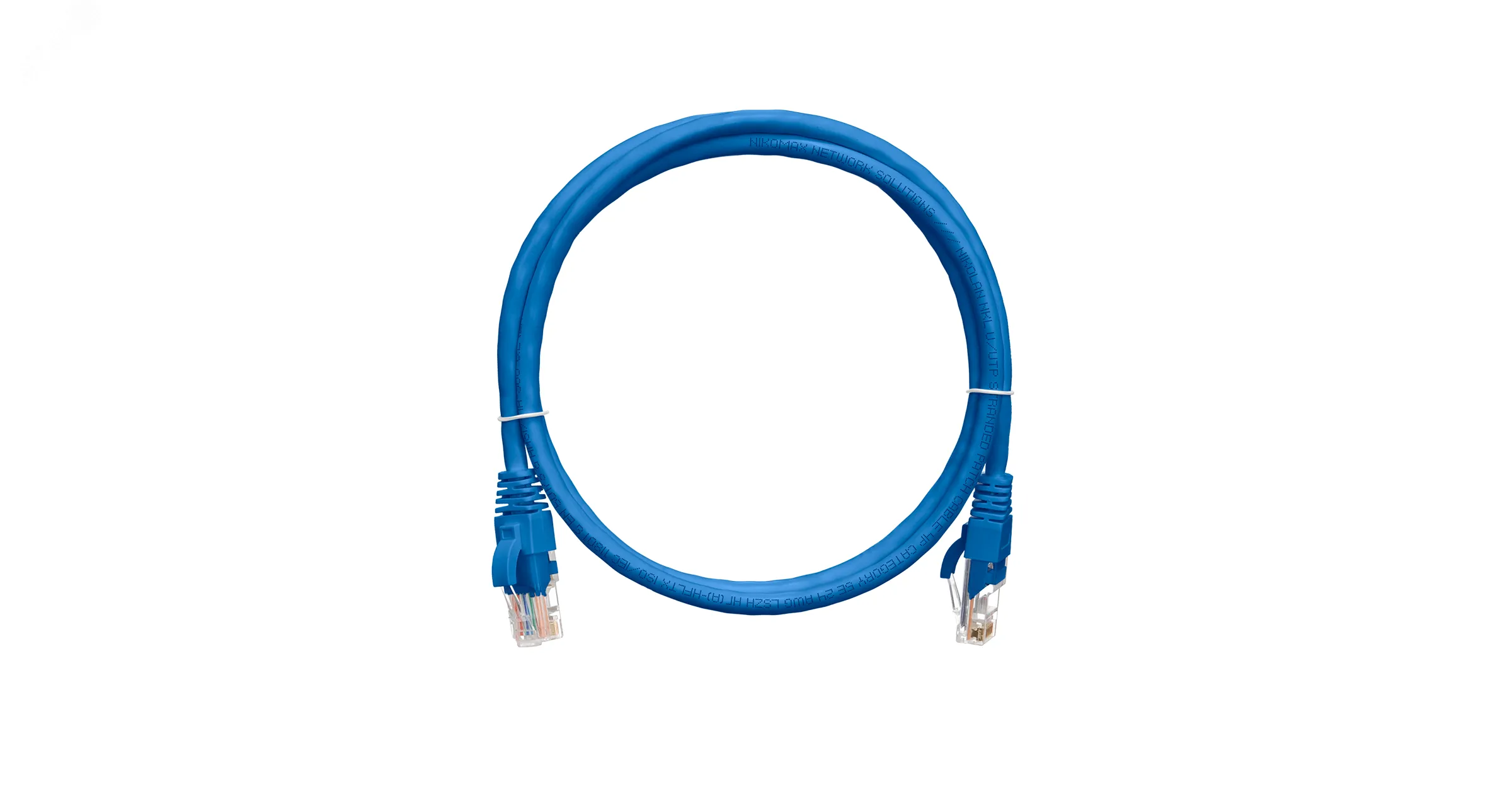 Патч-корд U/UTP 4 пары Cat 5e 2хRJ45/8P8C T568B 7х0205мм PVC синий 0.15м