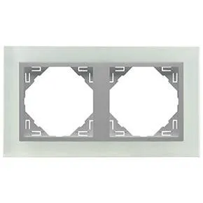 Efapel 90920 TCA Двойная рамка, стекло/алюминий Efapel 90920 TCA