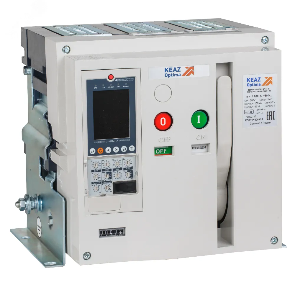 Выключатель автоматический OptiMat A-1000-S2-3P-85-F-MR8.1-B-C2200-M2-P00-S1-03 КЭАЗ Optima (от-ка) 286493
