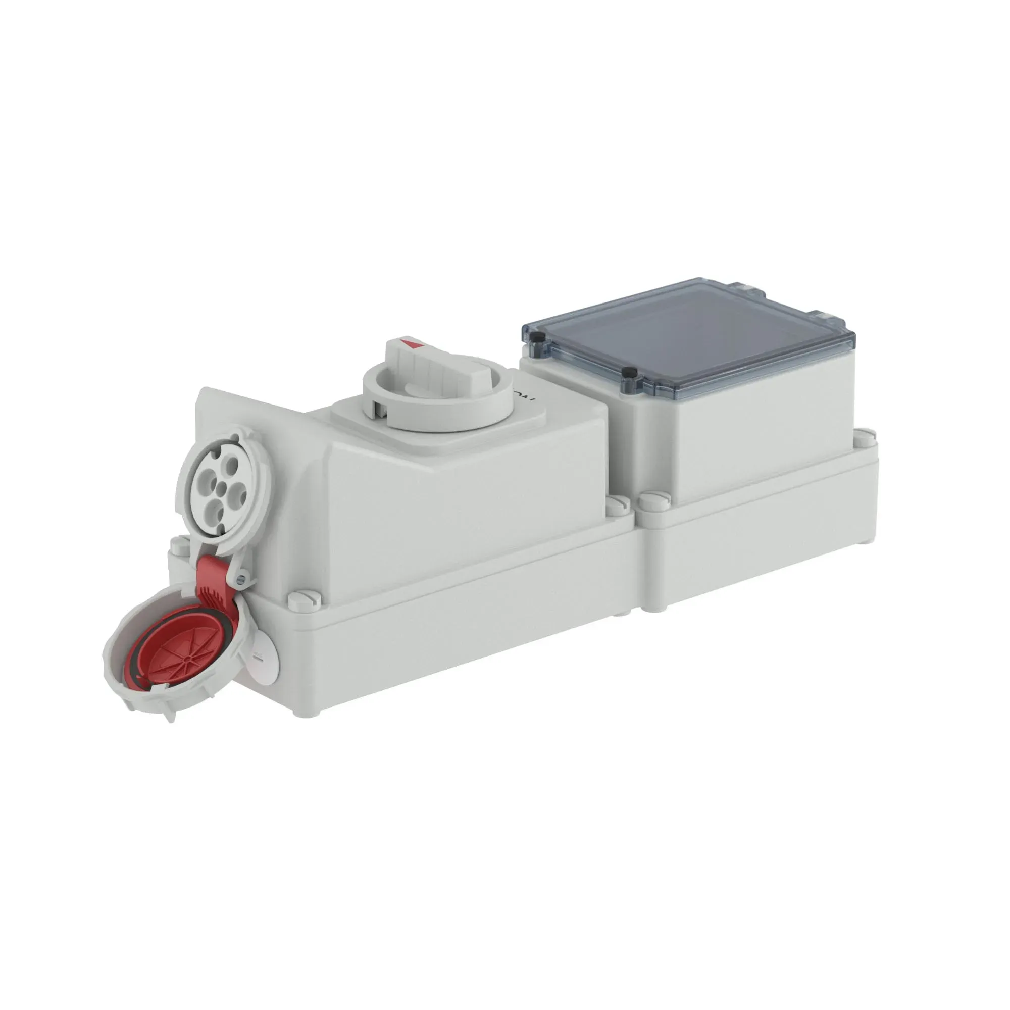 Розетка наружной установки с механической блокировкой и din-рейкой на 6 модулей ip67 63а 3p+e 400в ДКС DIS5686386