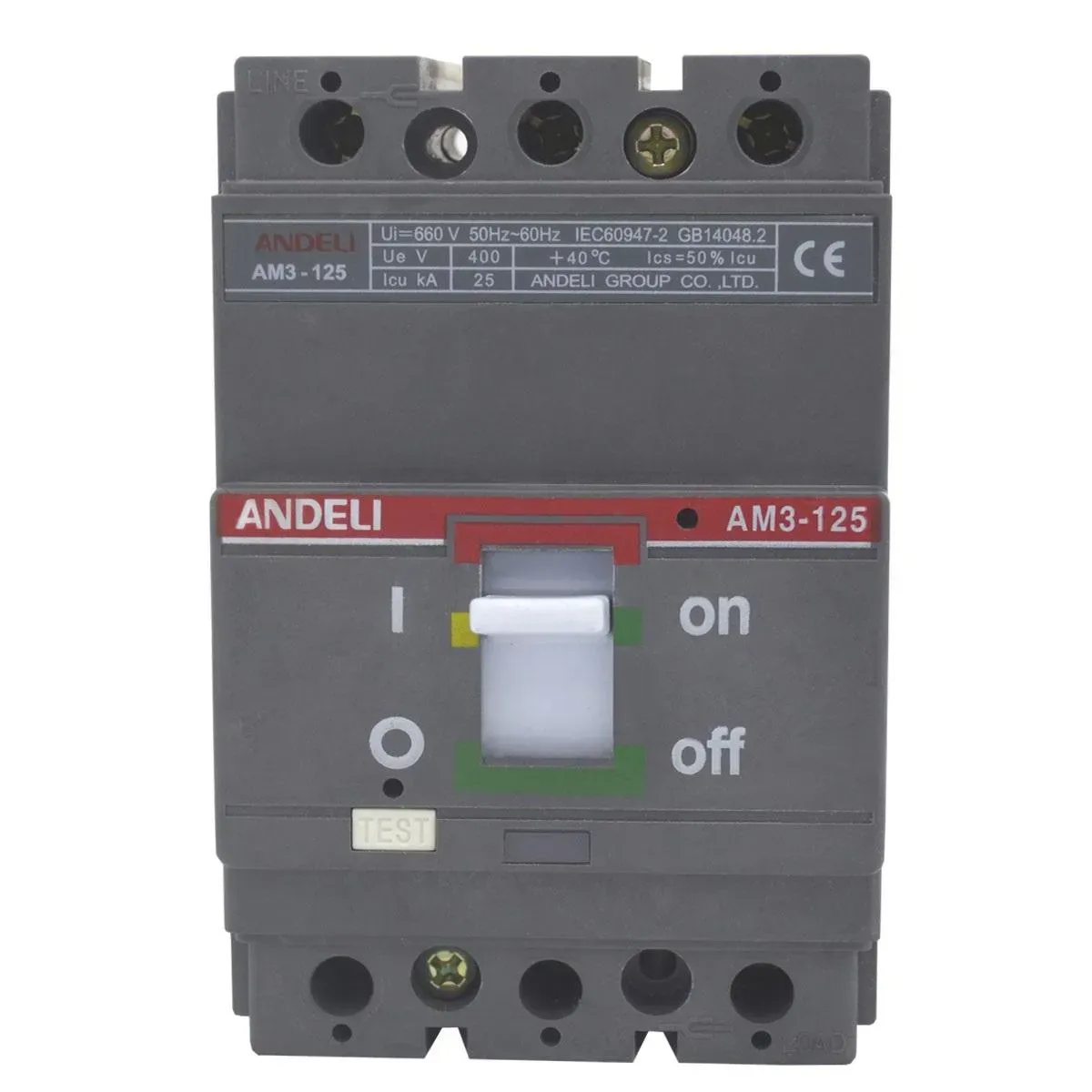 Выключатель автоматический am3-125s 3p 125a 25ka ANDELI ADL06-804