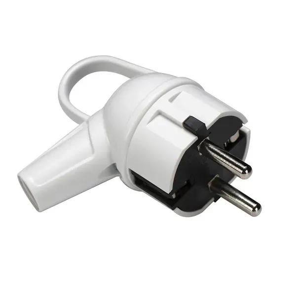 ВИЛКА С КОЛЬЦОМ С ЗАЗЕМЛЕНИЕМ БЕЛАЯ Makel 10037