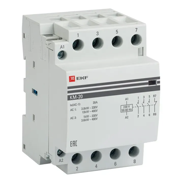 Контактор модульный 20А 3п 3NО+NC EKF km-3-20-31