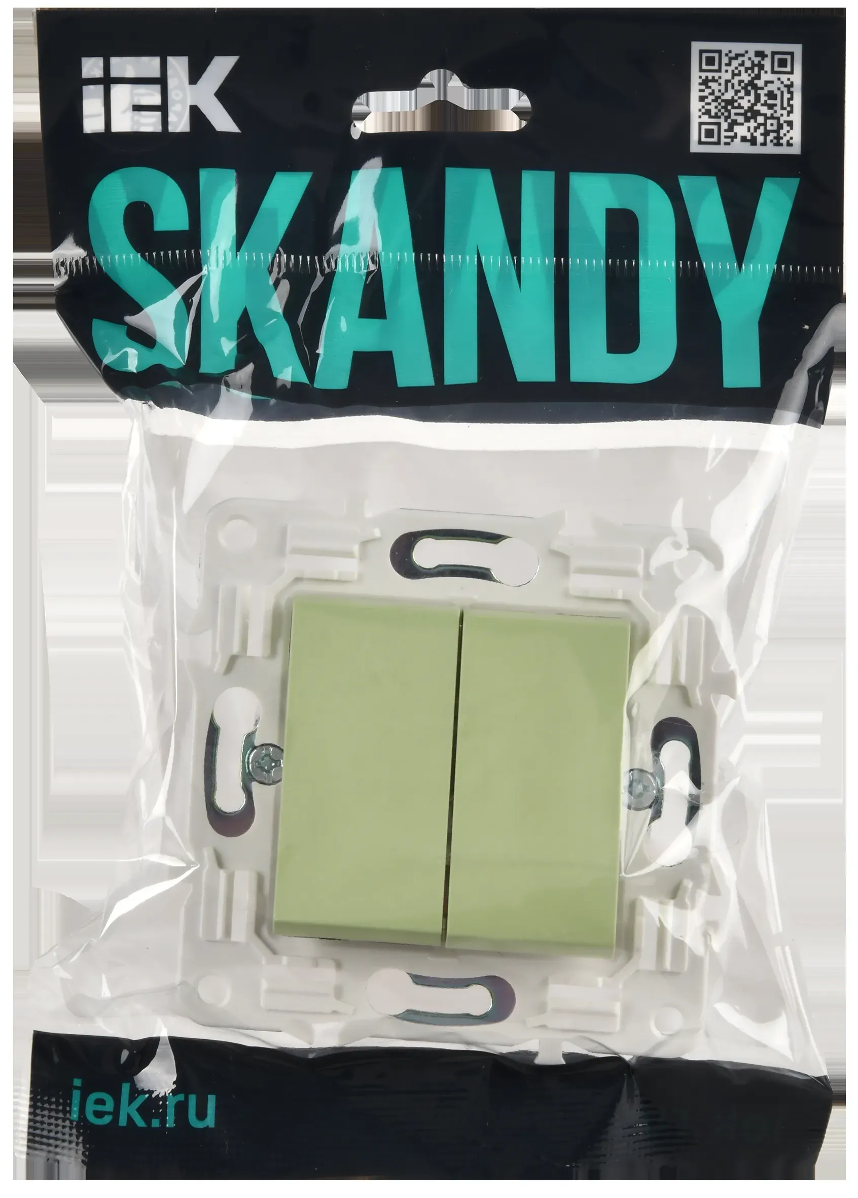 SKANDY Выключатель 2-клавишный проходной 10А SK-V05G мятный IEK