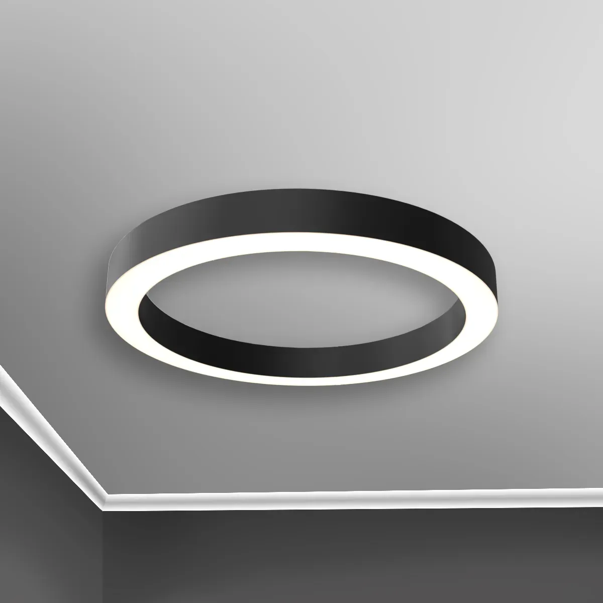 Светильник светодиодный RVE-LBX-HOLE-RING-400-N (Кольцо 400х400х100мм S80мм 24Вт Накладной 4000К Белый) RVElektro RVE00001954