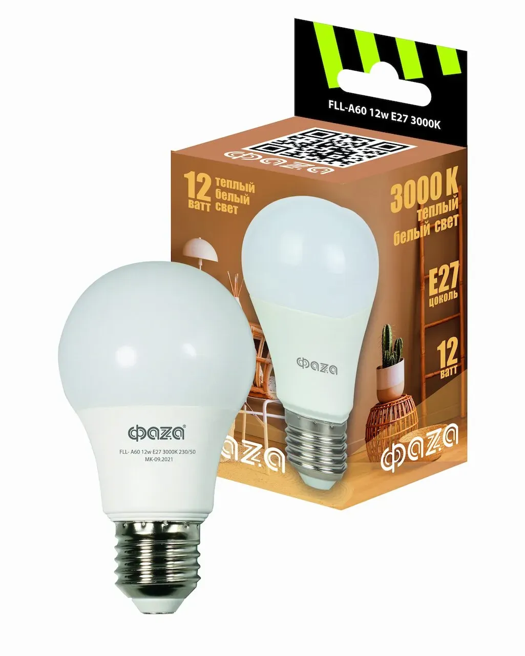 Лампа светодиодная led 12вт e27 3000k груша 230/50 JAZZWAY 5038325