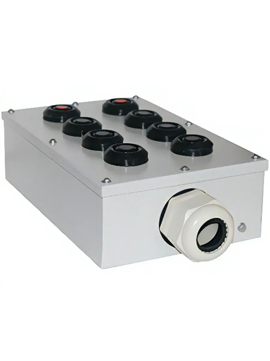 Пост управления ПКУ-15-21.241-54У2 (6хКЕ081/2(1з+1р) черная + 2хКЕ081/2(1з+1р) красная + PG-36) Электротехник ET054497