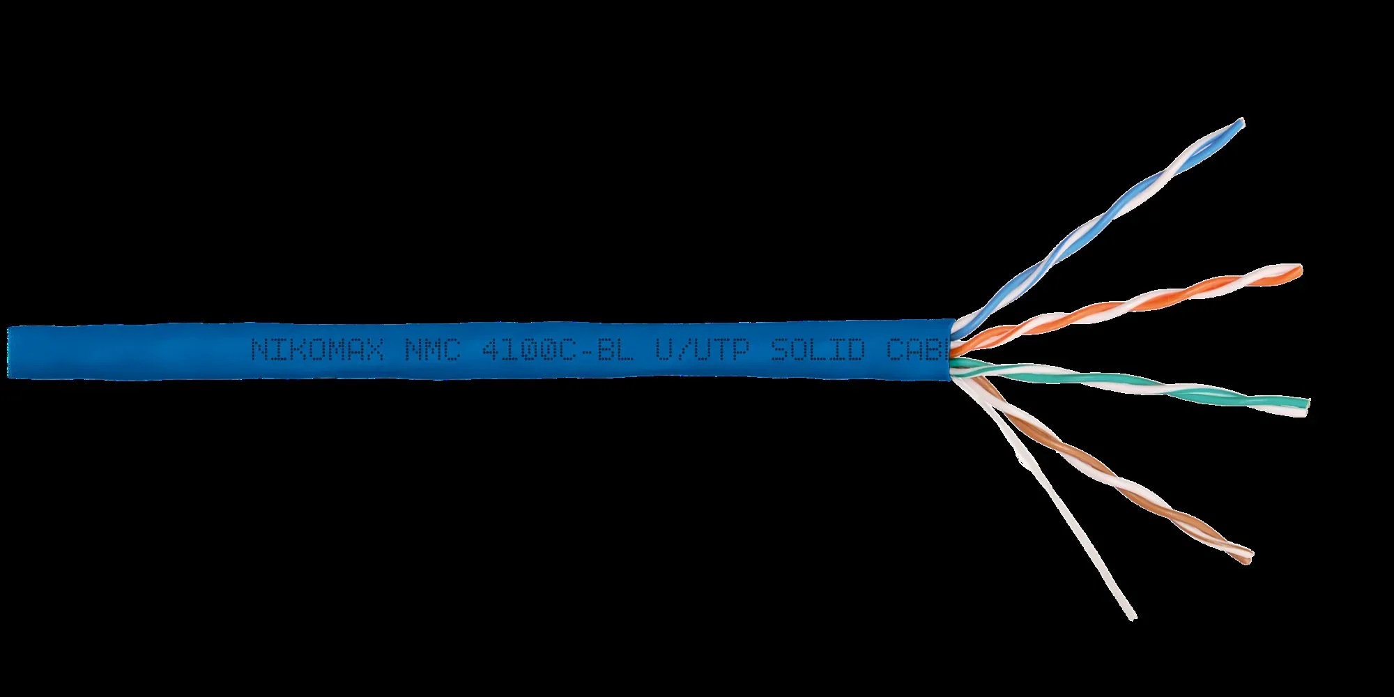 Витая пара U/UTP 4 пары Кат 5e solid BC AWG24 (0.51мм) IN LSZH нг(А)-HF синий 305м