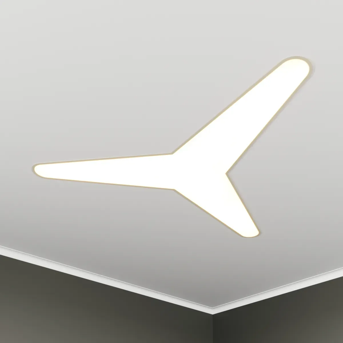 Светильник светодиодный RVE-LBX-KASAI-SOFT-1530-V (Трехлучевая звезда закругл. 1530х1346х120мм 60Вт встраиваемый 4000K Белый) RVElektro RVE00003020