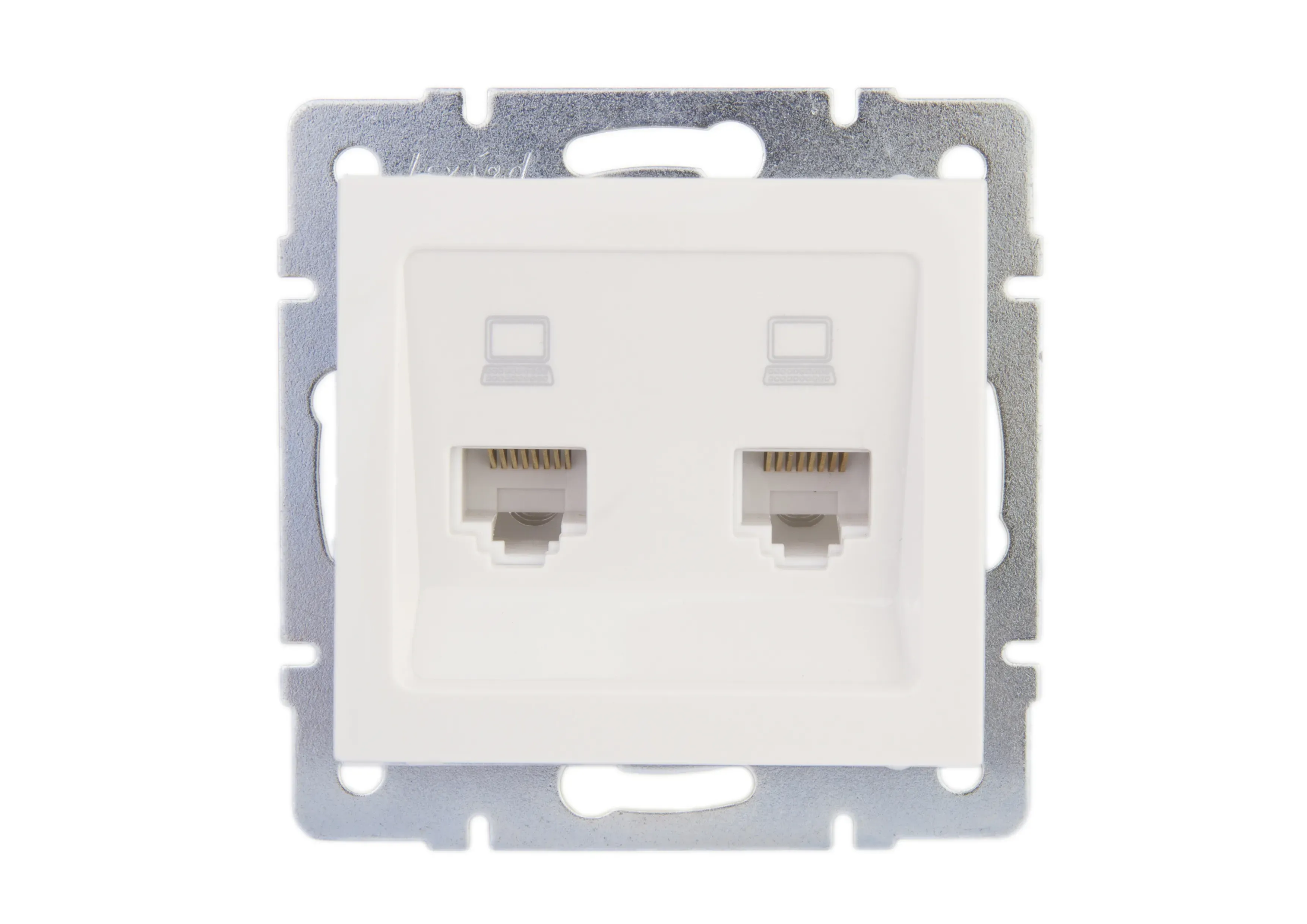 Розетка RAIN компьютерная двойная белая механизм Lezard 703-0288-141