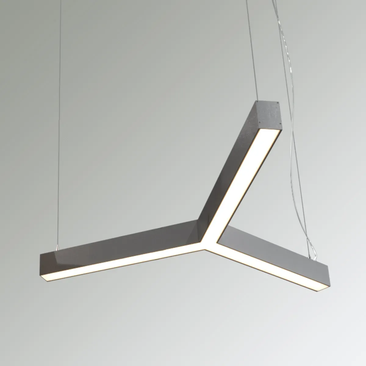 Светильник светодиодный RVE-PLS5070-TRINITY-458-P (Трехлучевой крест 458х397х70мм сег. 250мм 50x70мм 19Вт подвесной 4000K Анод) RVElektro RVE00000112