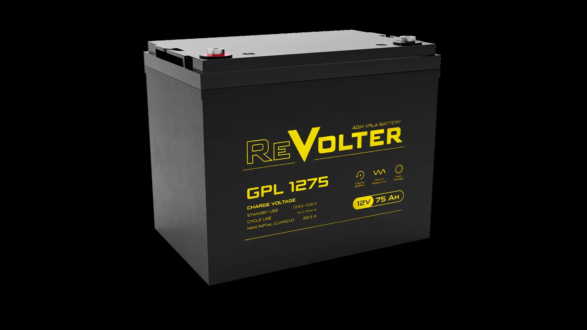 Аккумуляторная батарея Revolter GPL 12В 75Ач Revolter GPL 1275