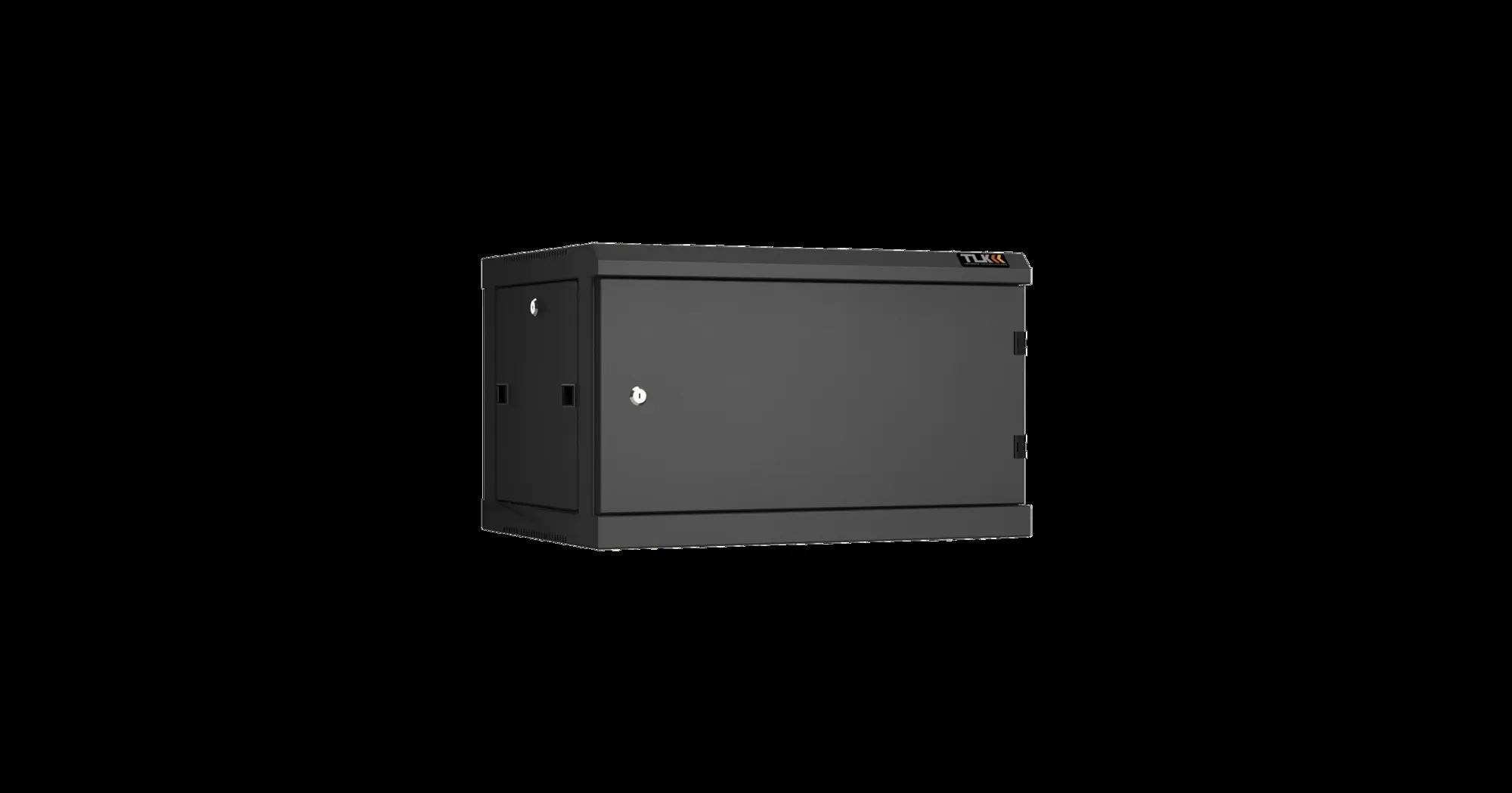 Шкаф настенный разбор 19д 6u металлическая дверь ш600хв370хг450мм черный TLK TWC-066045-R-M-BK