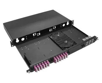 Cabeus ODF-19-4K-S-BK-T Кросс оптический стоечный, 19", до 4 кассет MPO/MTP, выдвижная панель, (без кассет), черный