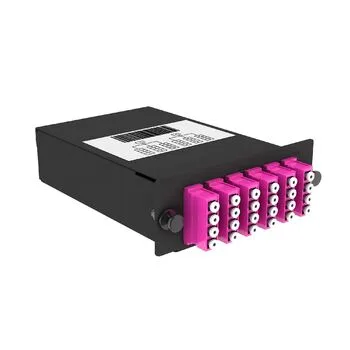 Cabeus FO-OM4-2x12MPO(m)/U-24xLC/U-A-BK Кассета кроссовая 2 разъема MPO/UPC (male) 50/125 OМ4, на 24 LC/UPС (6 QLC/UPC), черный