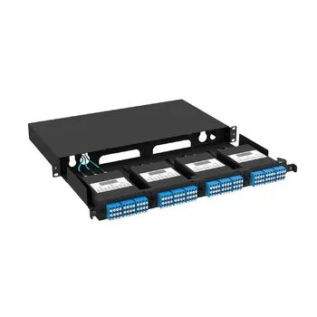 Cabeus ODF-1U-C04-MPO/MTP-BK Кросс распределительный стоечный выдвижной 19” 1U, 4 кассеты MPO/MTP, черный odf-1u-c04-mpo-bk