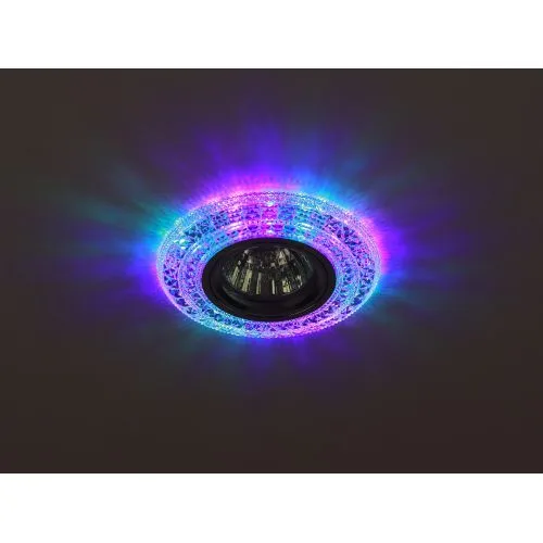 Светильник точечный DK LD3 SL/RGB декор cо светодиодной подсветкой (мультиколор), прозрачный