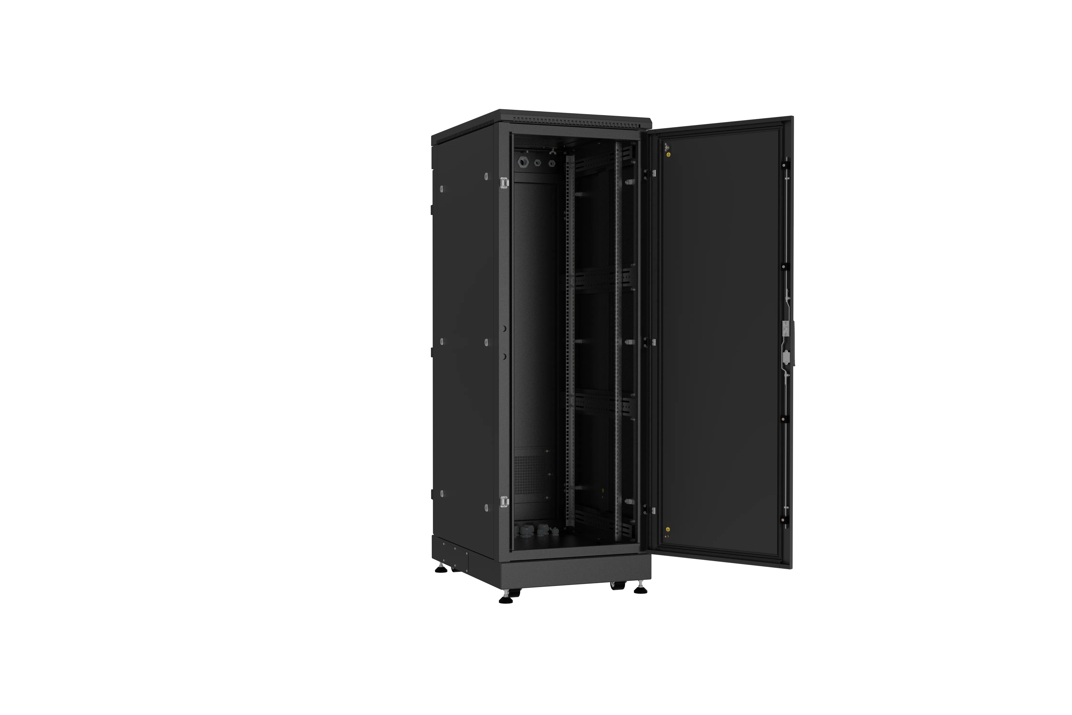 Напольный шкаф NIKOMAX 19", 33U, промышленный, цельнометаллические двери, степень защиты IP54, Ш600хВ1674хГ800мм, черный. TFM-336080-MMMM-BK