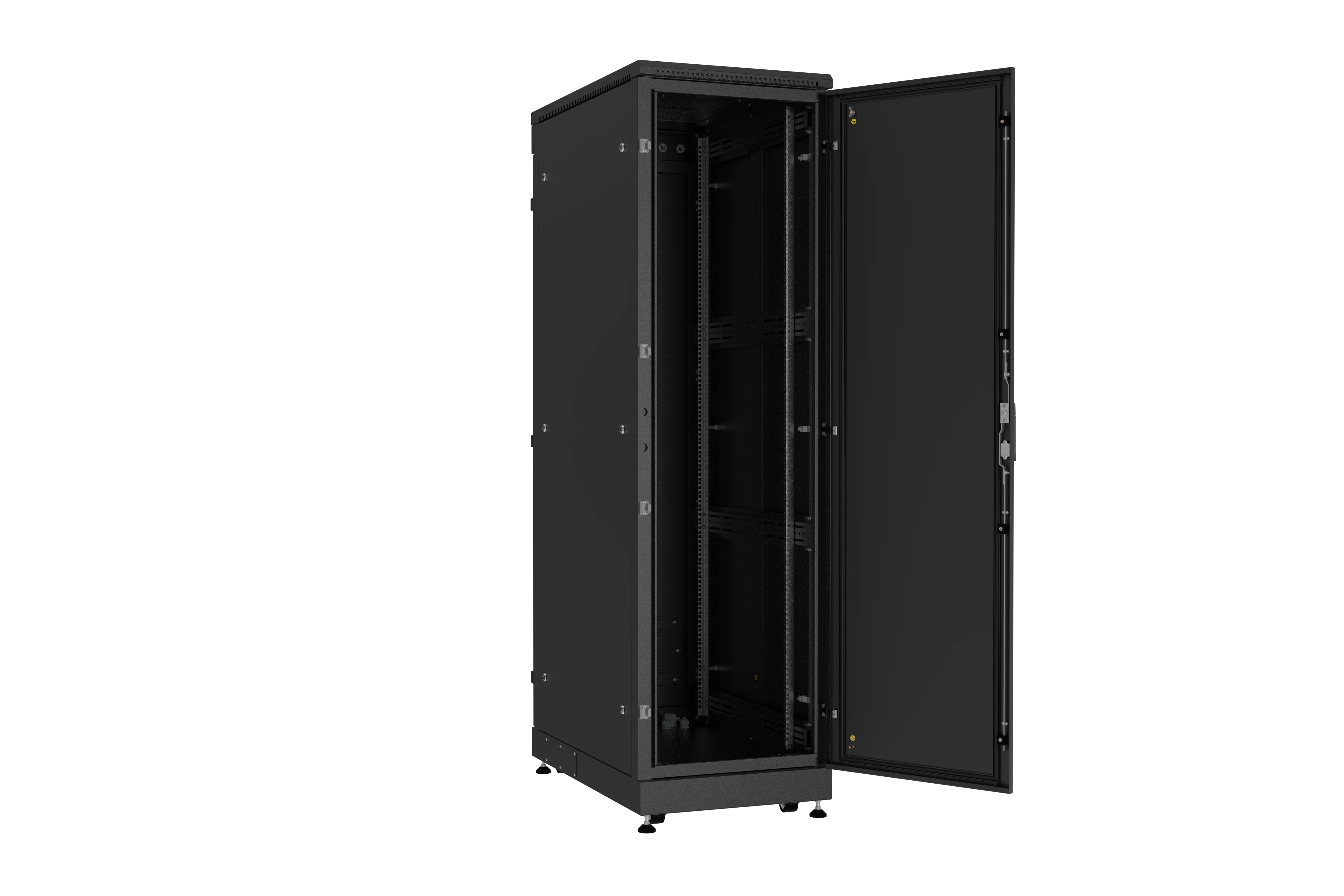 Напольный шкаф NIKOMAX 19", 42U, промышленный, цельнометаллические двери, степень защиты IP54, Ш600хВ2125хГ1000мм, черный. TFM-426010-MMMM-BK