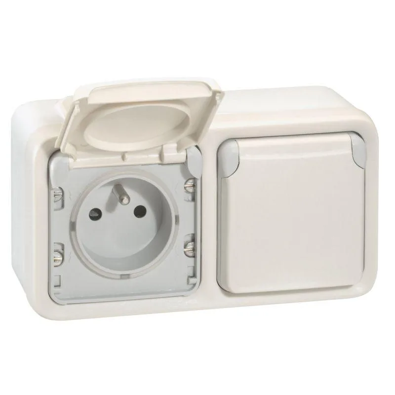 Коробка наружная двухпостовая IP55, горизонтальная, цвет белый LEGRAND 069690