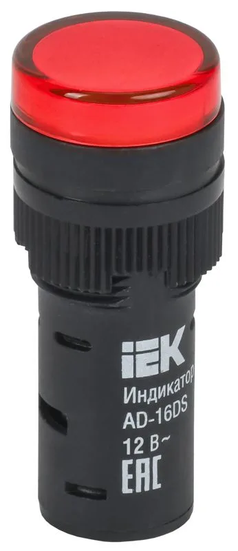 Лампа AD16DS LED матрица d16мм красный 12В AC/DC IEK BLS10-ADDS-012-K04-16