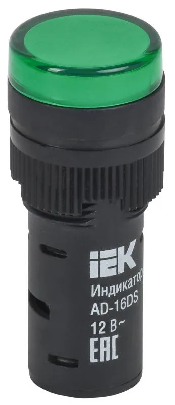 Лампа AD16DS LED матрица d16мм зеленый 12В AC/DC IEK BLS10-ADDS-012-K06-16