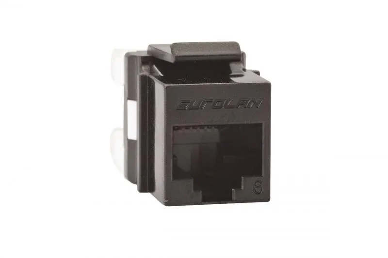 Модуль универсальный Eurolan, keystone, 1хRJ45, кат. 6, неэкр., цвет: чёрный, (16B-U6-03BL)