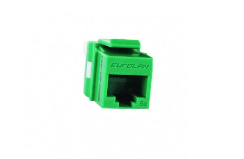 Модуль универсальный Eurolan, keystone, 1хRJ45, кат. 5е, неэкр., цвет: зелёный, (16B-U5-03GR)
