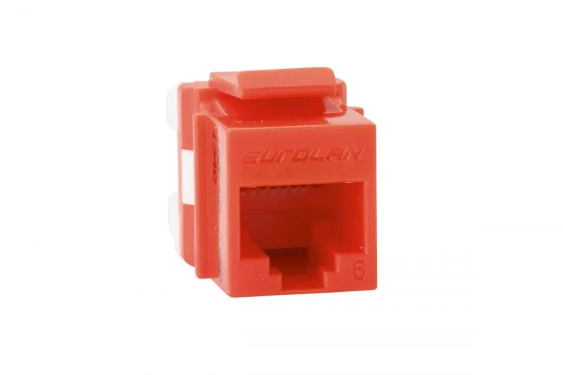 Модуль универсальный Eurolan, keystone, 1хRJ45, кат. 6, неэкр., цвет: красный, (16B-U6-03RD)