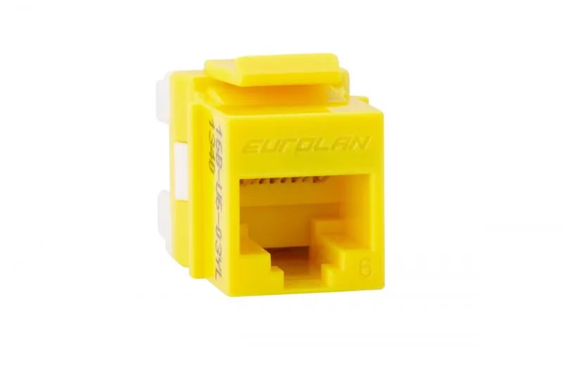Модуль универсальный Eurolan, keystone, 1хRJ45, кат. 6, неэкр., цвет: жёлтый, (16B-U6-03YL)