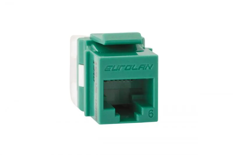 Модуль универсальный Eurolan, keystone, 1хRJ45, кат. 6, неэкр., 1 шт, цвет: зелёный, (16B-U6-03GR)