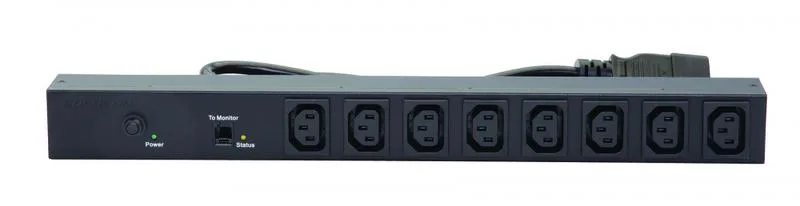 Блок силовых розеток Eurolan, горизонтальный, неуправляемый, IEC 320 C13 х 8, вход IEC 320 C20, шнур 3 м, 1U, 44х616х50 мм (ВхШхГ), 16А, чёрный 60a-64-55-08bl